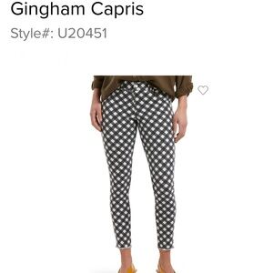 HUE Black and White Checkered Skinny Pants